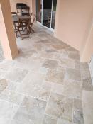 Carrelage  (Dallage) Travertin 2ème choix MIX 2 Mix nuancé Opus x1,2cm