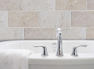 Carrelage  (Dallage) Travertin 1er choix - MIX1 Light beige Premium 20x10x1cm