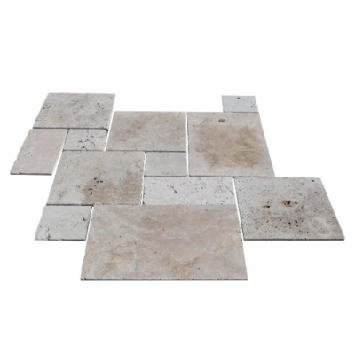 Carrelage  (Dallage) Travertin 2ème choix-  MIX 2 Éco nuancé  OPUS