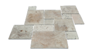 Carrelage  (Dallage) Travertin 2ème choix MIX 2 Mix nuancé Opus x1,2cm