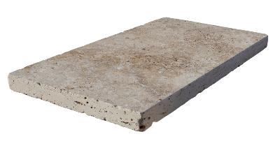 Margelle Travertin MIX1 Nuancé 61x33x5cm Bord Droit