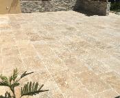 Carrelage  (Dallage) Travertin 2ème choix - MIX 2 Mix nuancé 60x40x1,2cm