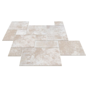 Carrelage  (Dallage) Travertin 1er choix - Mix1 Light beige Premium Opus x1,2cm